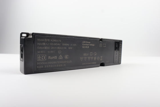 60W 24V Ultra Thin Constant Voltage Power Supply LED Driver para comutação